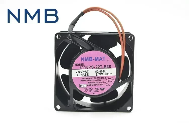 NMB Original 3115PS-22T-B30 AC 220V 9/7W 8038 80*80*38mm 3200RPM 2 Wires 50/60HZ Computer Blower Cooling Axial Fan