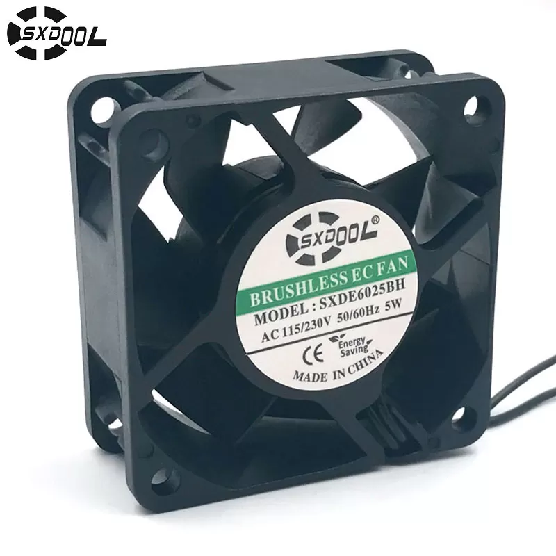 SXDOOL SXDE6025HB Cooling fan 110V 115V 220V 230V 6025 60mm 60*60*25mm 5W 5500RPM 25.2CFM powerful cooler small size