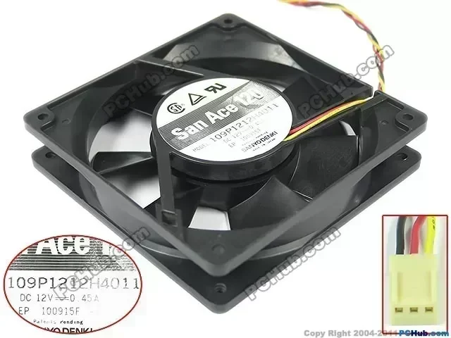 SANYO 109P1212H4011 DC 12V 0.45A 120X120X25mm Server Square Fan