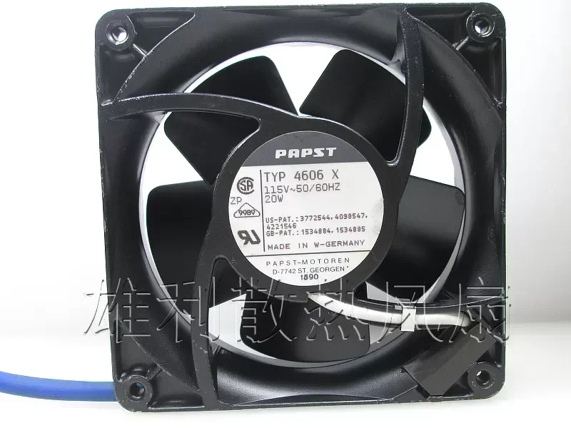 Original Germany PAPST TYP 4606X 115V 20W 120*120*38MM 12CM full metal temperature cooling fan