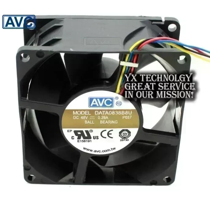 New and Original DATA0838B8U 8038 8 48V 0.29A 4 wire dual ball bearing fan 80*80*38mm