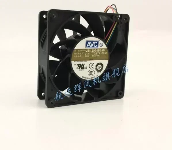 AVC 2B12038B24M 12038 24V 0.87A 4-wire server cabinet cooling fan