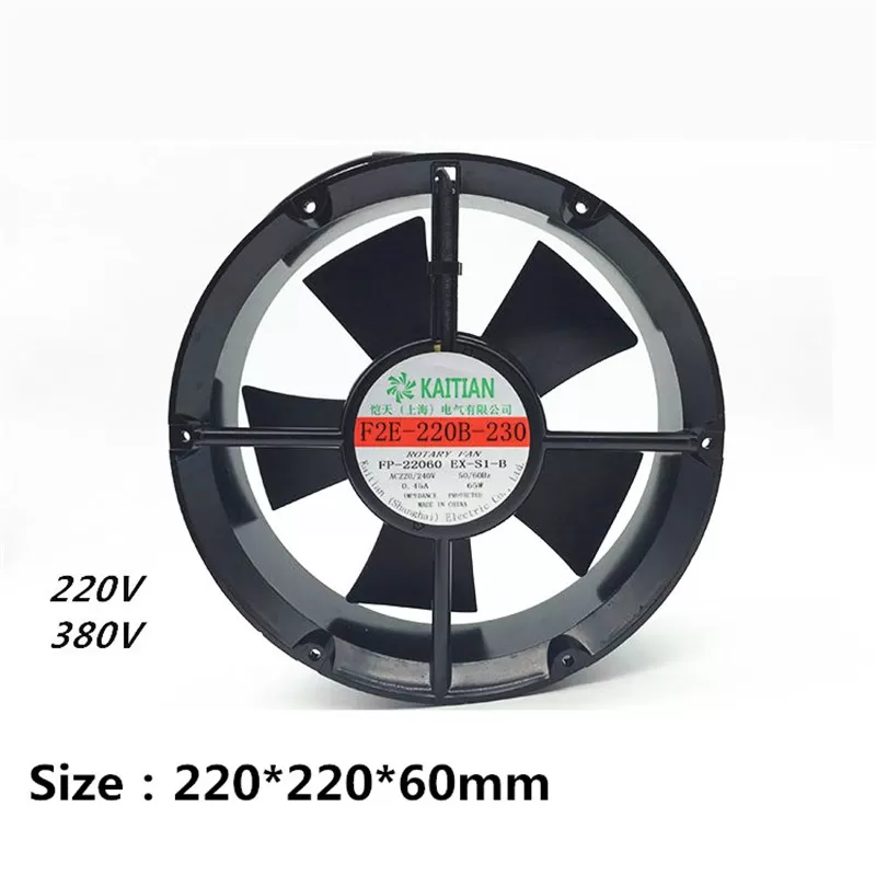 F2E-220B-230 220*220*60mm 220V/380V 0.45A 65W Axial Fan Cabinet Cooling Fan Small Blower