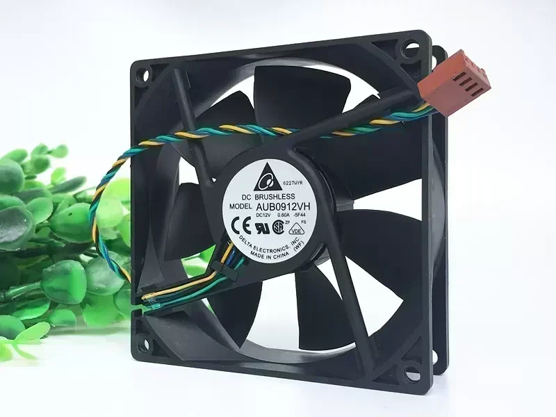Original DELTA AUB0912VH 9025 DC 12V 0.60A 90*90*25MM 4-wire PWM Speed Temperature Control Cooling Fan