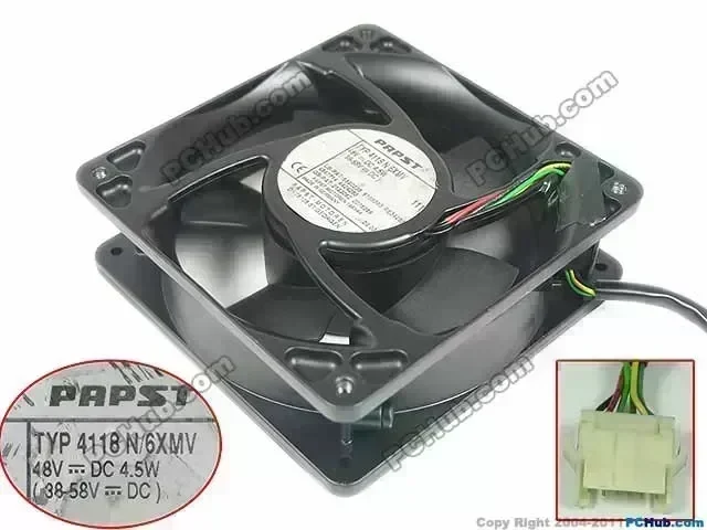 ebm-papst TYP4118N/6XMV TYP 4118N 6XMV DC 48V 4.5W 6-wire 120x120x38mm Server Square fan