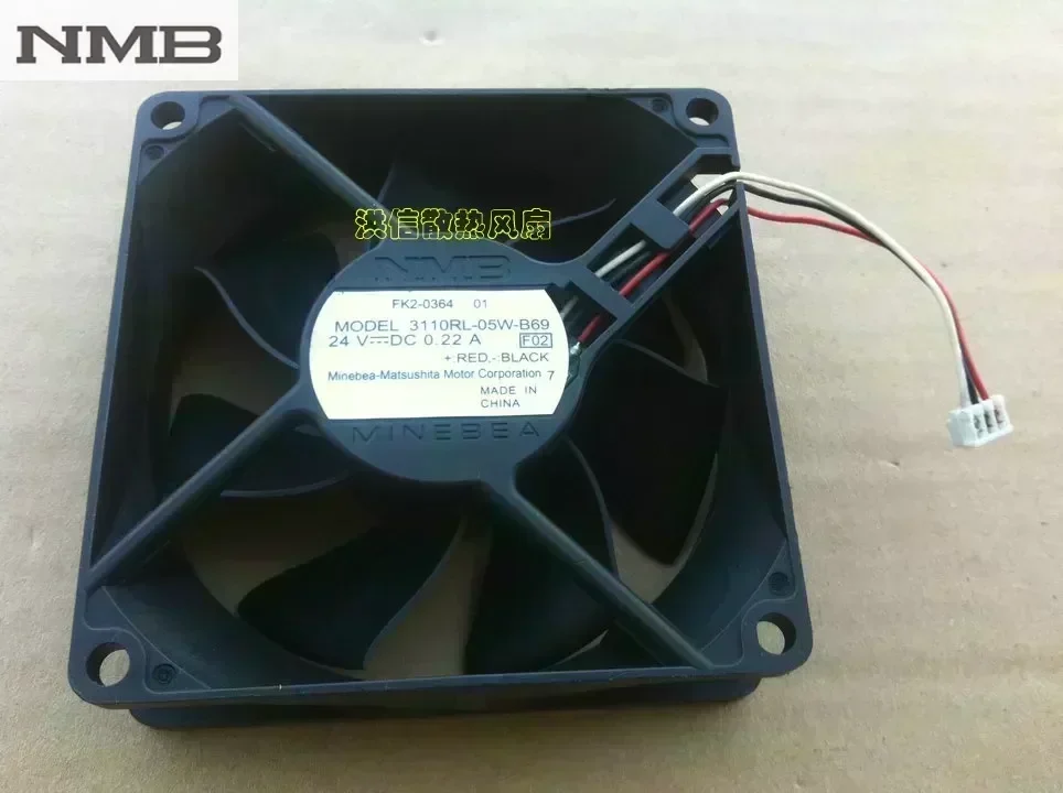 Original NMB 3110RL-05W-B69 F02 8025 80mm 8cm DC 24V 0.22A 8CM server inverter fan