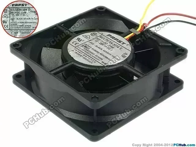 ebmpapst MULTIFAN 3314 GS MULTIFAN3314GS DC 24V 2.4W 3-wire 92x92x32mm Server Square Fan