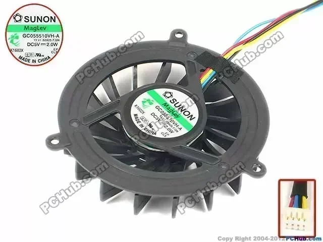 SUNON GC055510VH-A 13.V1.B3925.F.GN Server Round Cooling Fan DC 5V 2.0W 4-wire