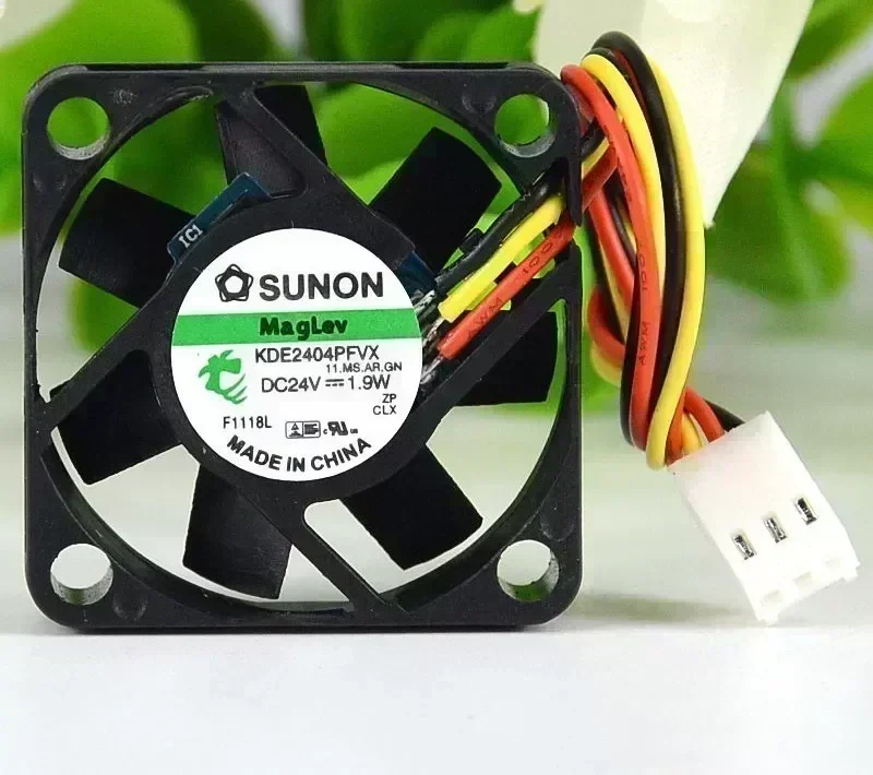 SUNON KDE2404PFVX 4010 40*40*10mm DC 24V 1.9W 4cm 3-wire Silent Power Computer Inverter Cooling Fan