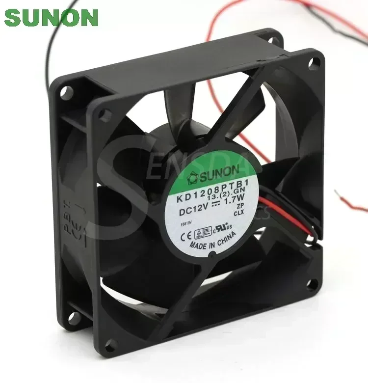 Sunon KD1208PTB1 8cm quiet silent 80mm 8025 DC 12V 1.7W 2 wire axial inverter cooling fans blower