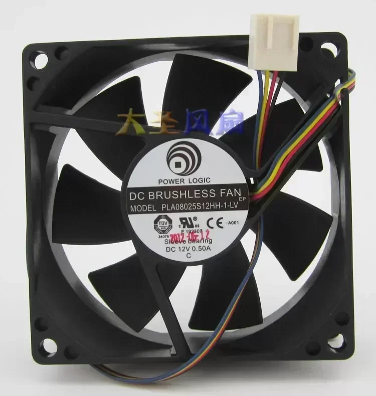 New Original PLA08025S12HH-1-LV 8025 DC 12v 0.50A 4wire PWM computer cooling fan FONSONING
