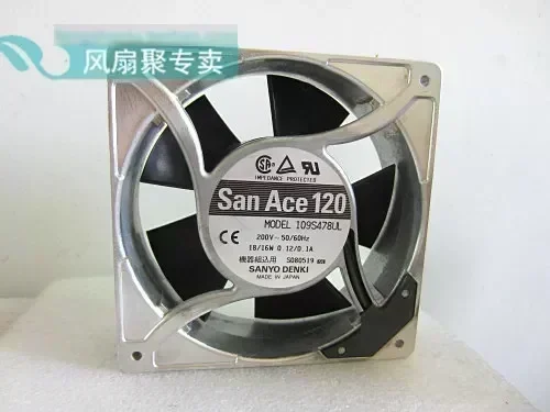 Original SANYO 12CM 12038 109S478UL 200V18/16W aluminum frame cooling fan