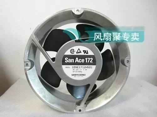 Original Sanyo 109E1712H501 17cm 17251 12V 1.2A round aluminum frame cooling fan