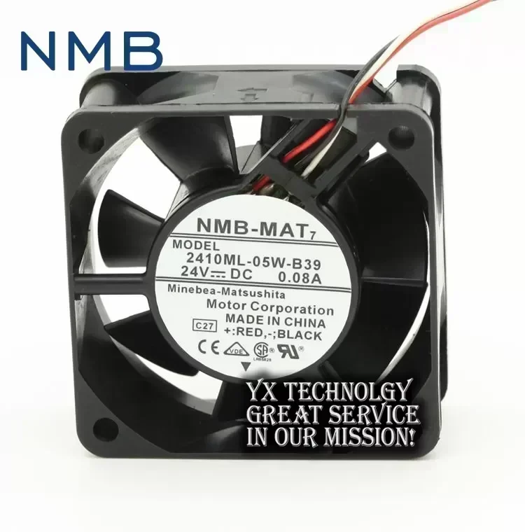 NMB Original 2410ML-05W-B39 6025 6CM 0.08A 24V inverter fan stall warning 60*60*25mm
