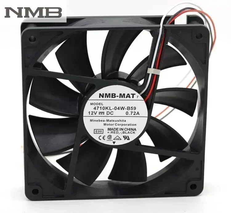 NMB 4710KL-04W-B59 12V 0.72A 12025 120*120*25MM 3 line to stop alarm fan