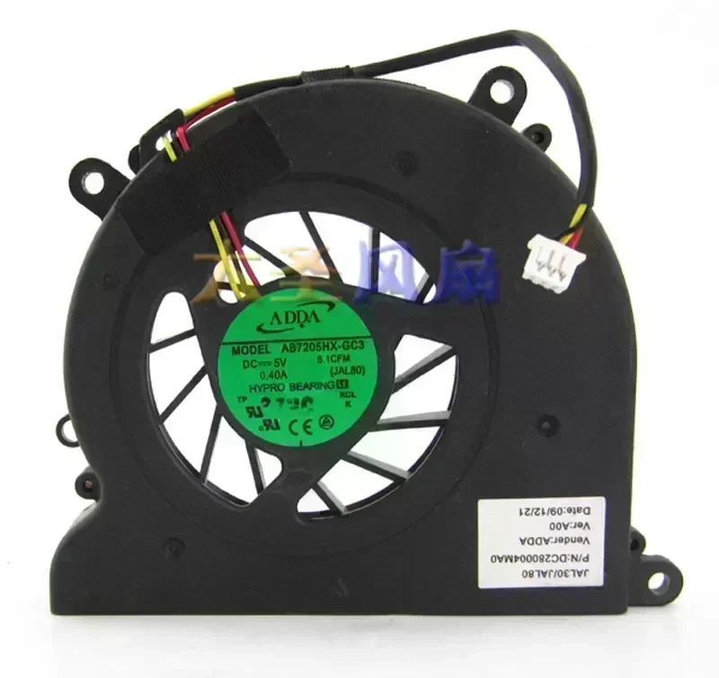 Original ADDA AB7205HX-GC3 DC 5V 0.40A three-wire laptop fan