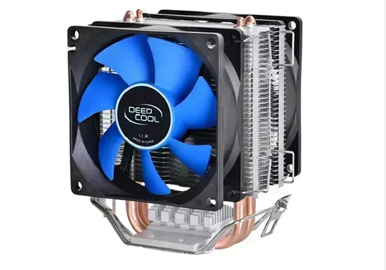Deepcool MINI CPU cooler 2pcs 8025 fan double heatpipe radiator for Intel LGA 775/115x, for AMD 754/940/AM2+/AM3/FM1/FM2 cooling
