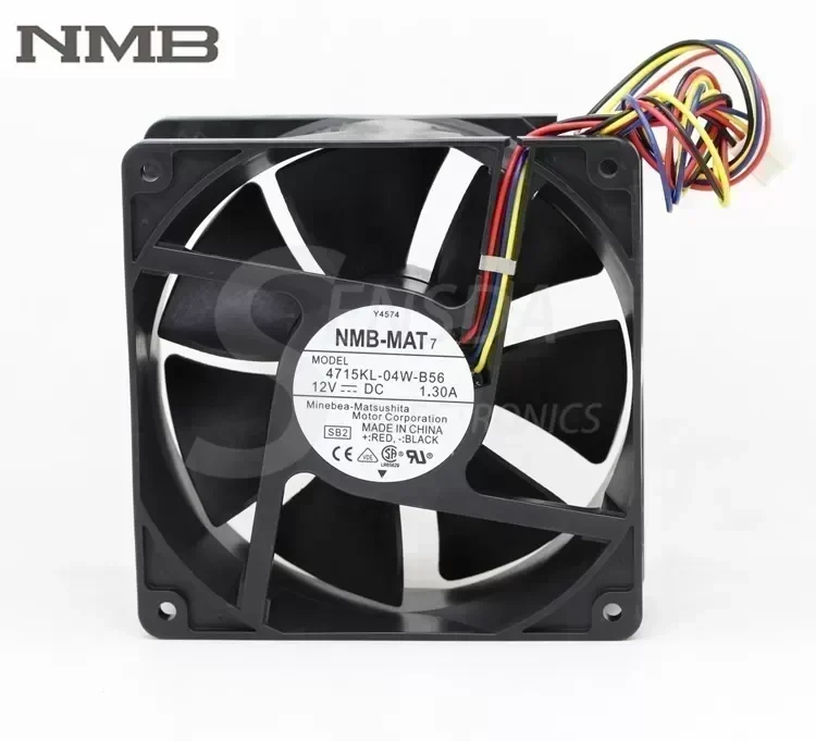 Original NMB 4715KL-04W-B56 12CM 120MM 12038 DC 12V 1.3A P/N Y4574 server inverter axial blower industrila cooling FANs