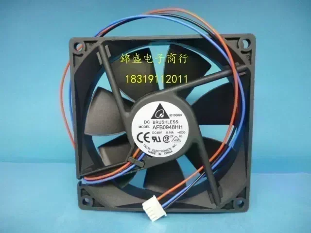 Original Delta DC 48V 0.14A 90*90*25MM 9CM AFB0948HH 9025 (3 Line 4P) Server Cooling Fan
