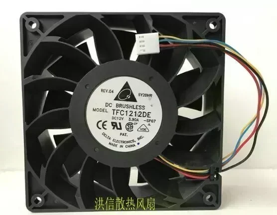Original DELTA TFC1212DE DC 12V 3.9A 12038 Dual Ball Pressure Type Violence Fan