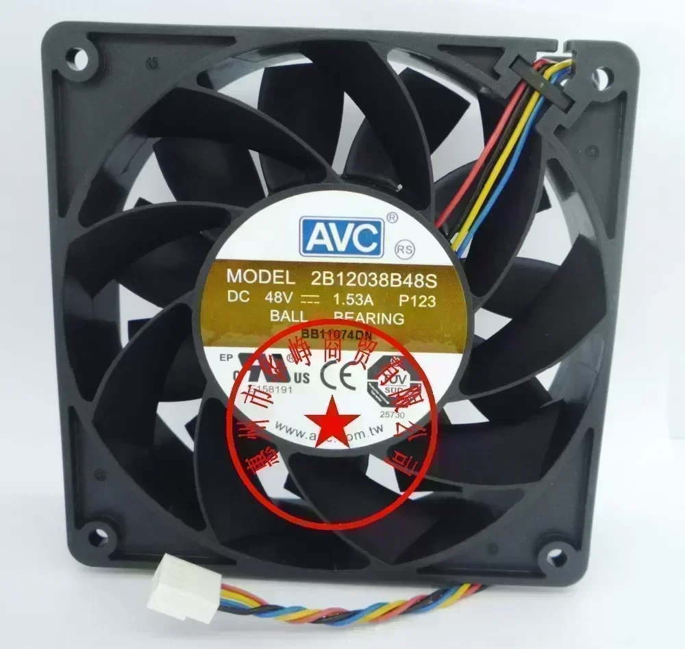 New Original avc 2B12038B48S 12038 48v 1.53a 3wire 4wire Cooling Fan