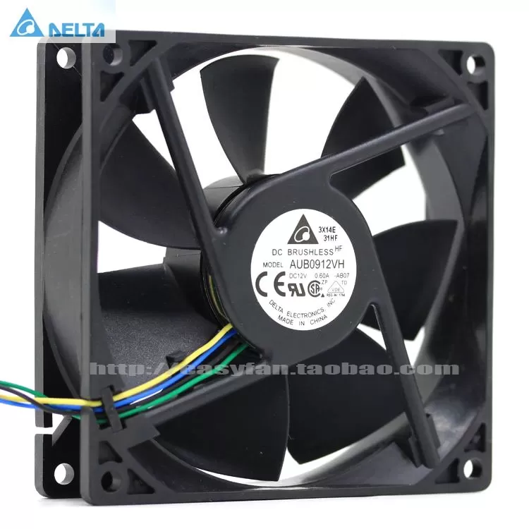 Delta AFB0912VH = AUB0912VH 9cm 90mm 90*90*25MM 9225 DC 12V 0.60A 4-pin pwm computer cpu cooling fans