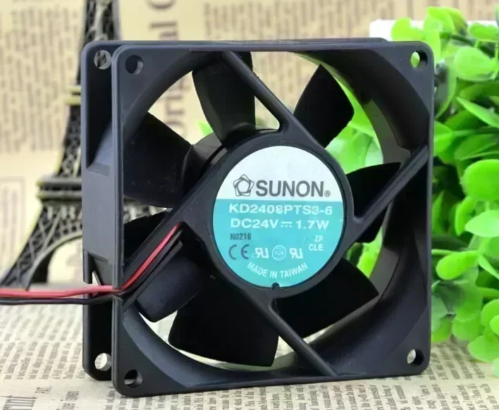 The original SUNON KD2408PTS3-6 80*80*25 DC24V 1.7W of axial cooling fan fan radiator