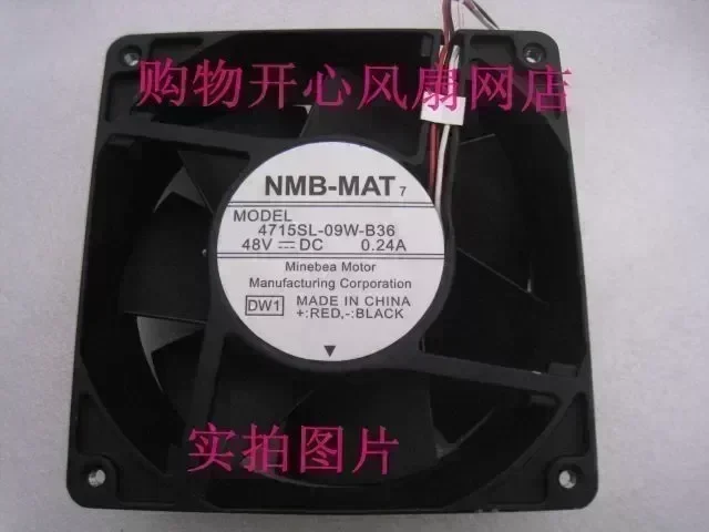 NMB-MAT 4715SL-09W-B36 Server Square Fan DC 48V 0.24A 120x120x38mm 3-wire