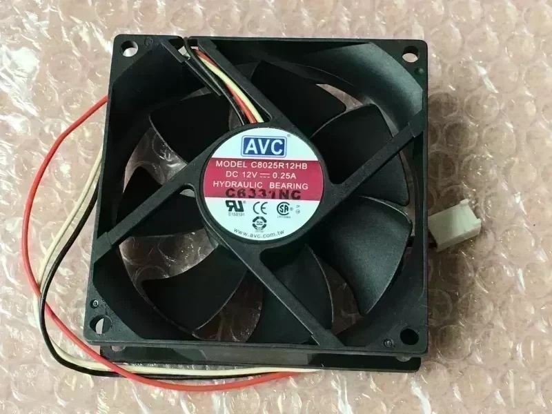 Original AVC 8CM 8025 12V 0.25A C8025R12HB 80 * 80 * 25MM Chassis CPU Mute Power Fan