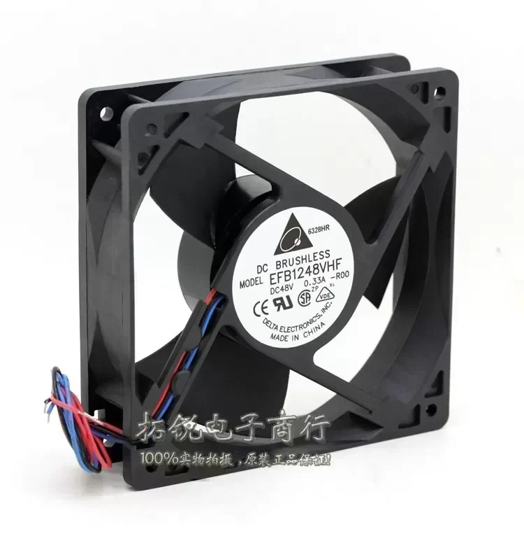 Delta Electronics EFB1248VHF R00 Server Square Cooling Fan DC 48V 0.33A 1x1x32mm 3-wire