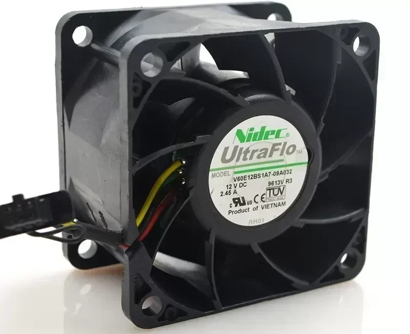Original Genuine Nidec V60E12BS1A7-09A032 DC12V 2.45A 6CM 6038 60*60*38mm Ball Bearing Cooling Fan