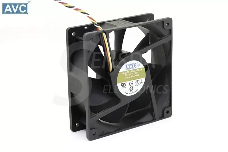 Wholesale AVC 138 1mm 12cm P1238B24H DC 24V 0.5A 4Wire 4-pin Computer Case CPU Cooler Cooling Fans