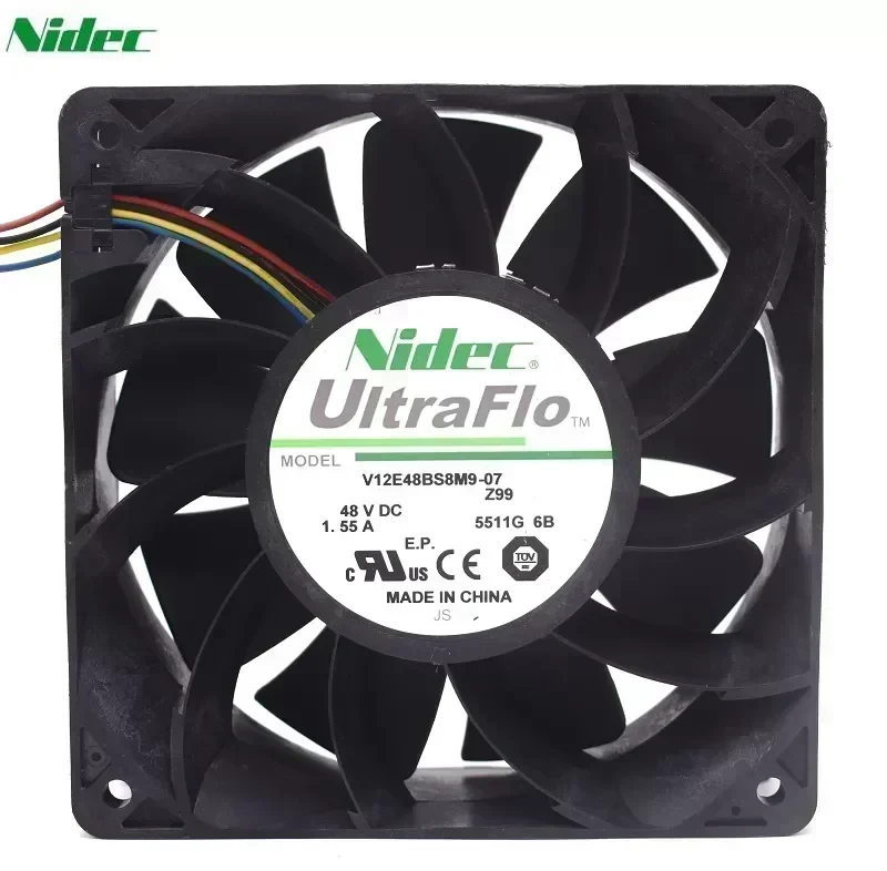 Nidec 138 48V 1.55A V12E48BS8M9-07 1*1*38mm 4-P pwm case cooling fan