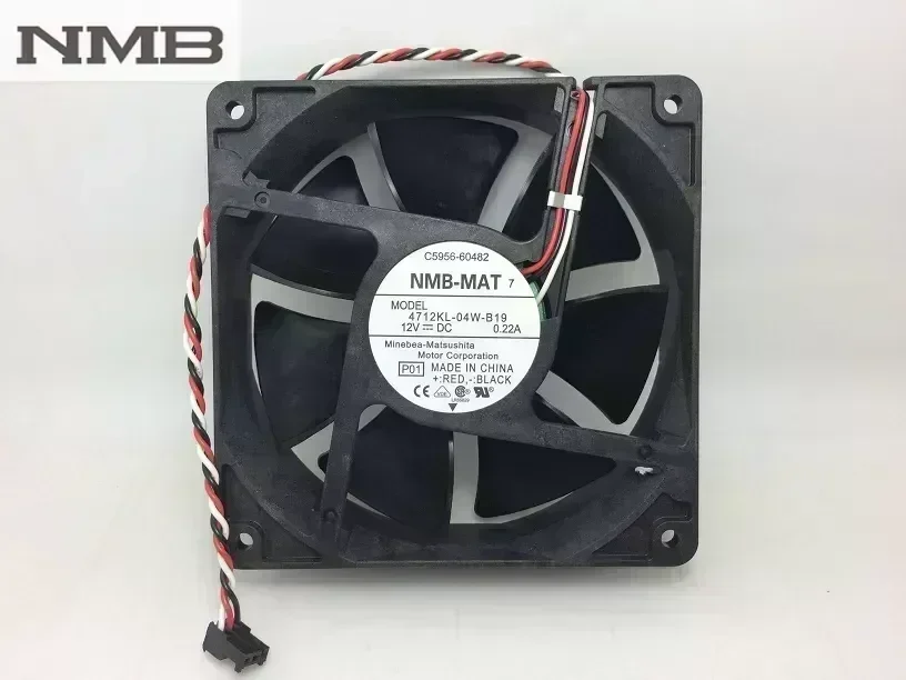 Original NMB 4712KL-04W-B19 132 double ball bearing fan 12CM ultra-durable fan