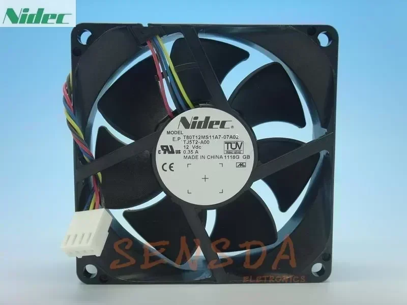 NIDEC T80T12MS11A7-07A02 8025 PWM 4P 0.35A 8cm four-wire PWM server inverter cpu cooling fan