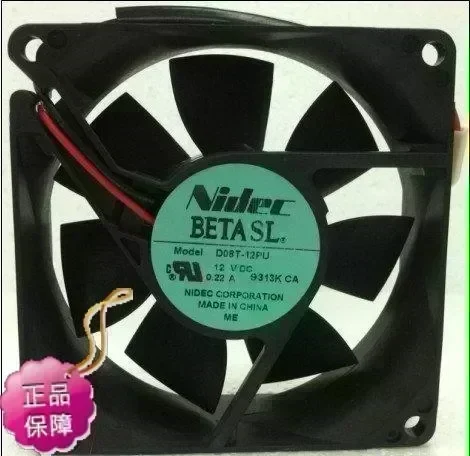 New Original Nidec D08T-12PU 80*25MM DC12V 0.22A inverter cooling fan