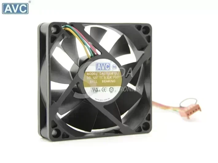 Wholesale AVC DA075B12U 75 12V 0.52A 4Wire tempreture PWM Speed control computer cpu cooling fan
