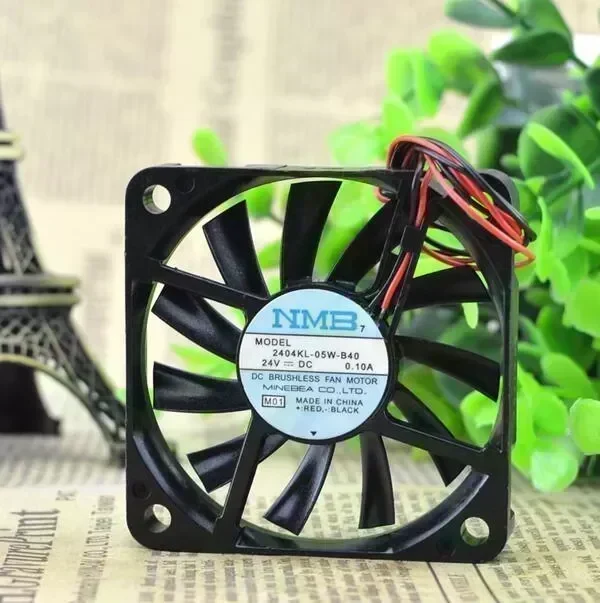 NMB 60*60*10 2404KL-05W-B40 24V 0.10A 6CM 2 wire Ultra Slim inverter chassis cooling fan