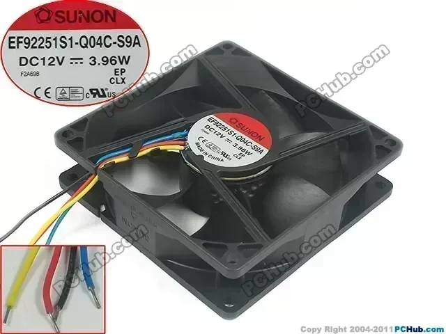 SUNON EF92251S1-Q04C-S9A Server Square Fan DC 12V 3.96W 90x90x25mm 4-wire