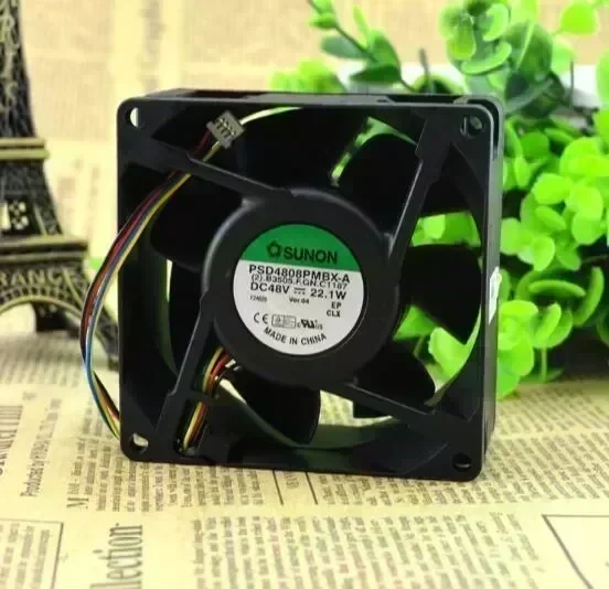 Wholesale: Original SUNON PSD4808PMBX-A DC48V 8038 80* 80*38mm 8cm 4-line Axis Cooling Fan Radiator