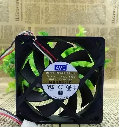 Wholesale: AVC DE07015B12U DC 12V 0.7A 3-wires 7015 7CM Double ball large air volume speed cooling fan