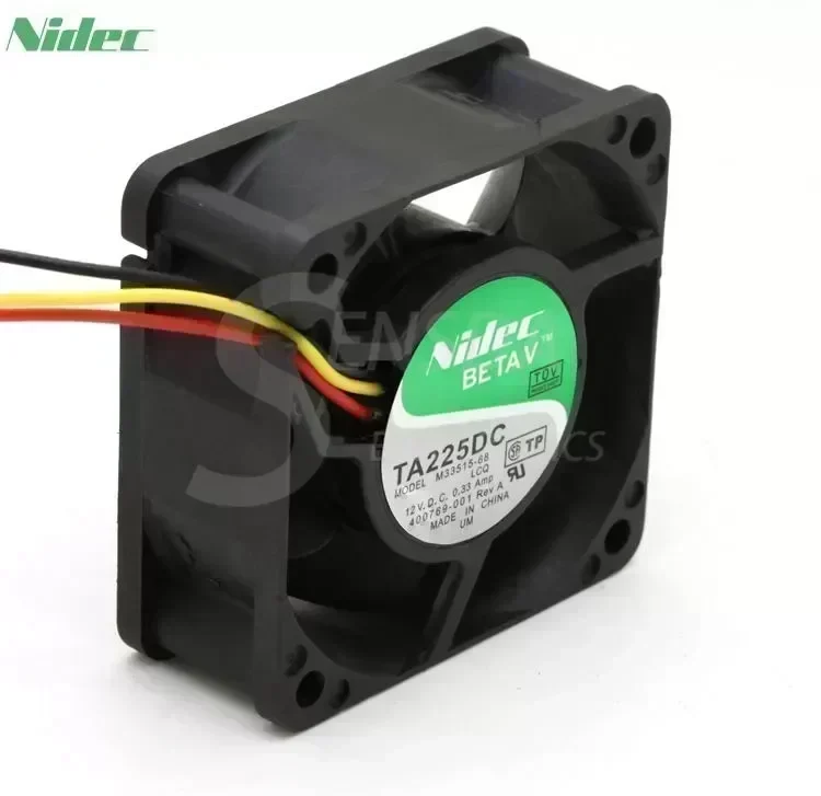 Nidec TA225DC 60mm 6cm M33515-68 DC 12V 0.33Amp 3-pin 3-wire server inverter cooling fans