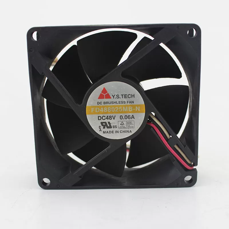 SSEA New cooling fan for Y.STECH FD488025MB-N 48V 0.06A 8025 8CM double ball bearing 80*80*25mm 3-pin