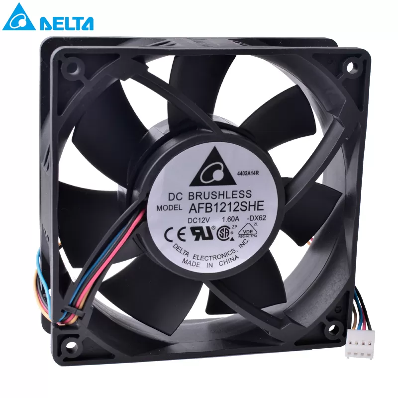 DELTA AFB1212SHE 12V 1.6A 4-wire 4Pin PWM double ball bearing cooling fan