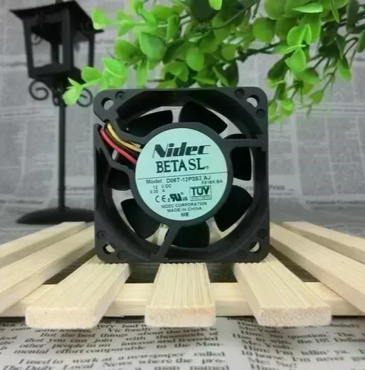 NIDEC 60*60*25mm DC 12V 0.3A 6cm D06T-12P3S2 AJ 3 Lines Ball Large Wind Cooling Fan