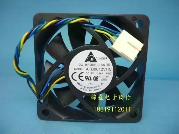 Wholesale: DELTA 60*60*13 12V 0.36A AFB0612VHC 4 line PWM intelligent temperature control CPU fan