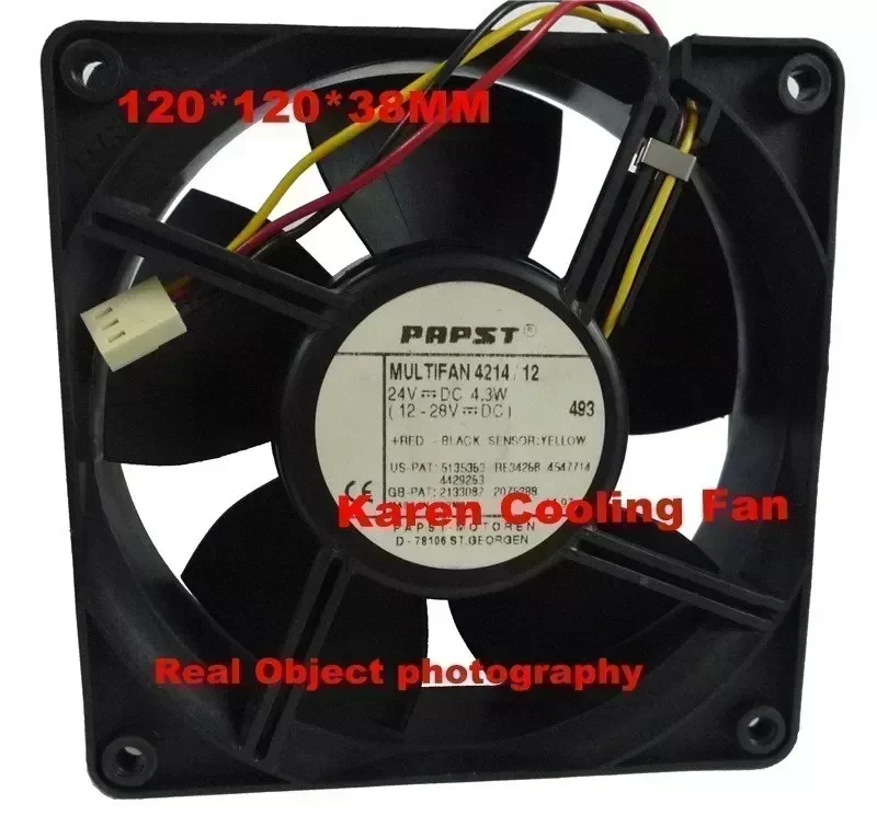 EBM Papst 12cm 12038 24V 4.3W Multifan 4214 3Wire Cooling Fan