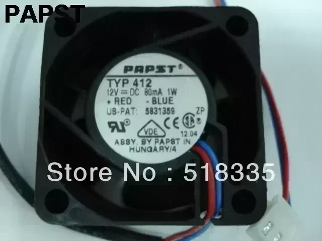 Papst typ412 412 40x40x20 mm 4020 12v 1w silent fan