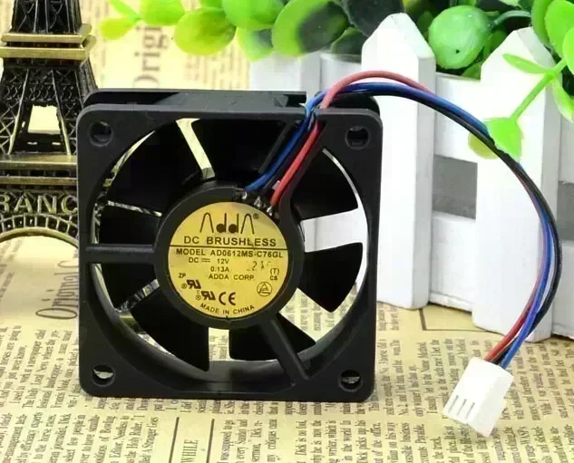 Wholesale: ADDA 60*60* 6CM 12V 0.13A AD0612MS-C76GL ultra quiet fan 3 line
