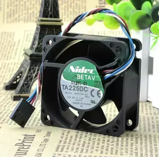 Nidec TA225DC B35198-35 60*60*25 12V 0.14A PWM control 4 line chassis fan